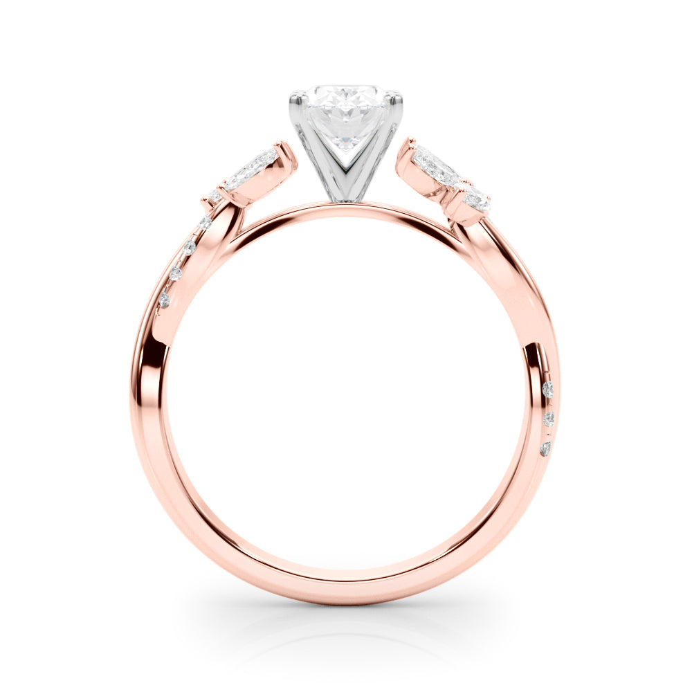 Round Twisted Shank Lab Grown Diamond Engagement Ring - VS1 D/E/F | 14K & 18K Gold | 14K Yellow Gold | Round Lab Diamond | Picasso Gold & Diamond Chicago