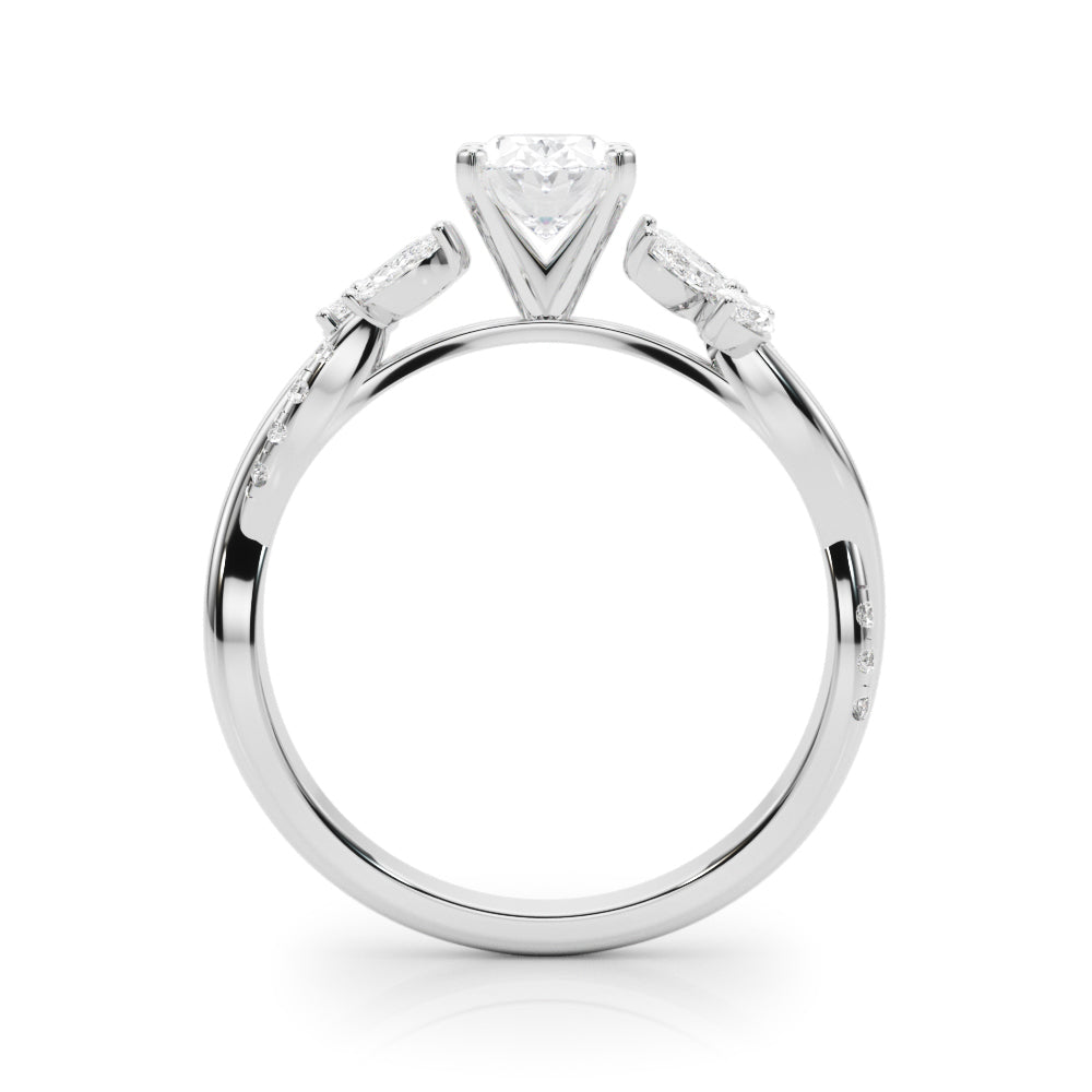Round Twisted Shank Lab Grown Diamond Engagement Ring - VS1 D/E/F | 14K & 18K Gold | 14K Yellow Gold | Round Lab Diamond | Picasso Gold & Diamond Chicago