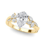 Round Twisted Shank Lab Grown Diamond Engagement Ring - VS1 D/E/F | 14K & 18K Gold | 18K Yellow Gold | Round Lab Diamond | Picasso Gold & Diamond Chicago