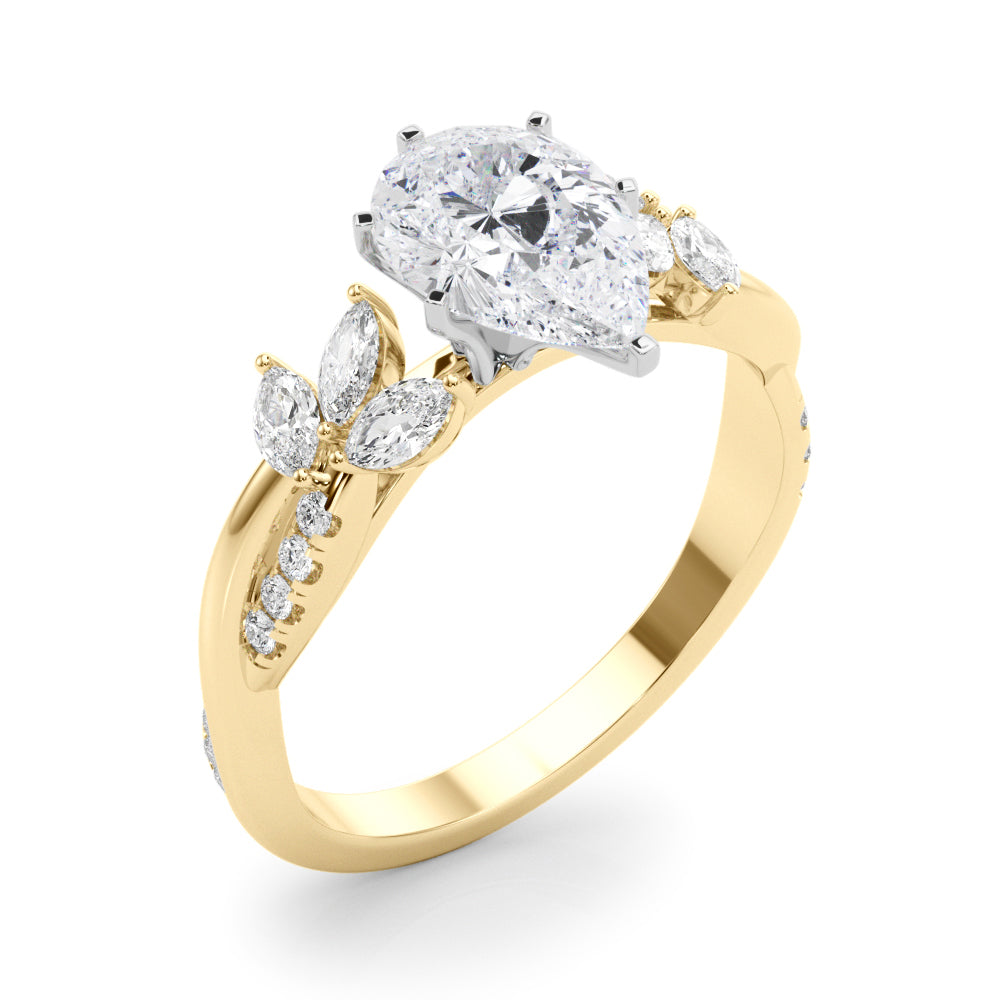 Round Twisted Shank Lab Grown Diamond Engagement Ring - VS1 D/E/F | 14K & 18K Gold | 18K Rose Gold | Round Lab Diamond | Picasso Gold & Diamond Chicago