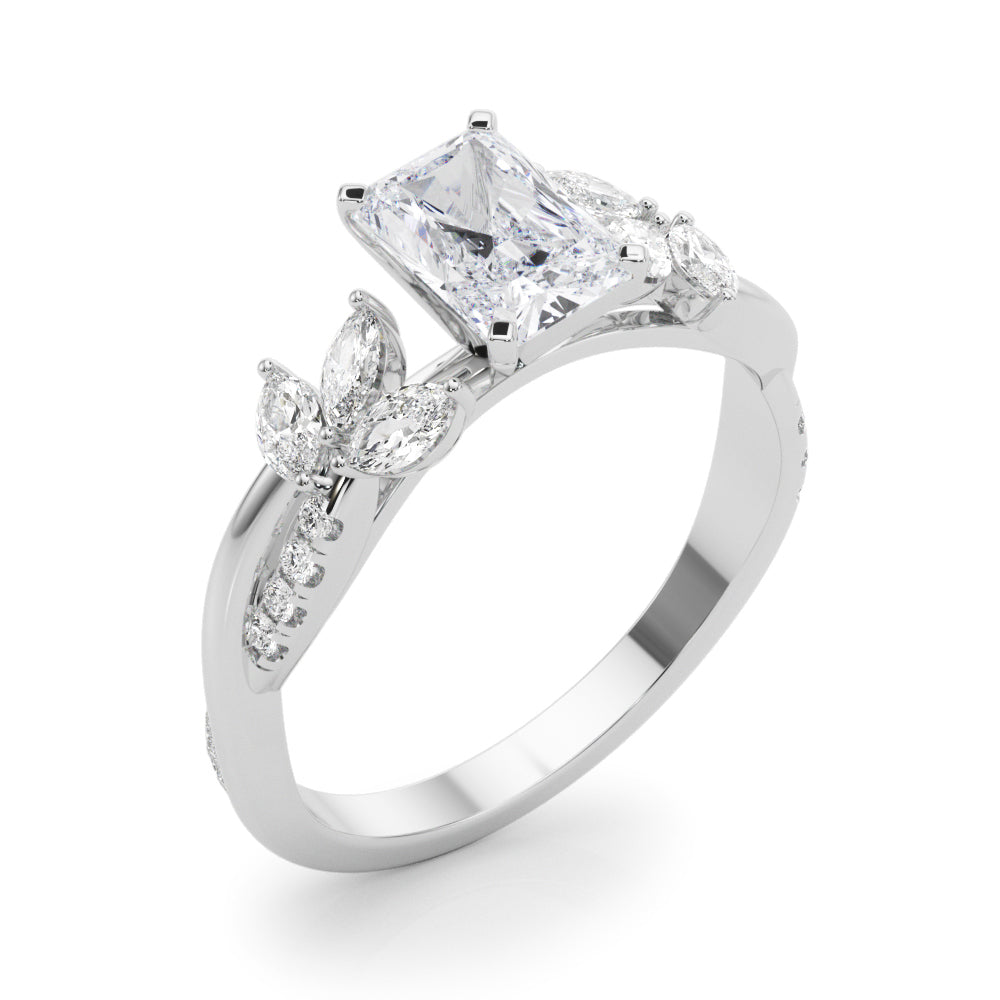 Round Twisted Shank Lab Grown Diamond Engagement Ring - VS1 D/E/F | 14K & 18K Gold | 18K Yellow Gold | Round Lab Diamond | Picasso Gold & Diamond Chicago