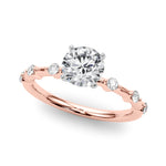 Round Single Row Lab Grown Diamond Engagement Ring - VS1 D/E/F | 14K & 18K Gold | 14K Yellow Gold | Round Lab Diamond | Picasso Gold & Diamond Chicago