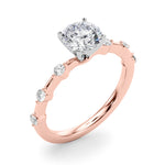 Round Single Row Lab Grown Diamond Engagement Ring - VS1 D/E/F | 14K & 18K Gold | 14K Rose Gold | Round Lab Diamond | Picasso Gold & Diamond Chicago