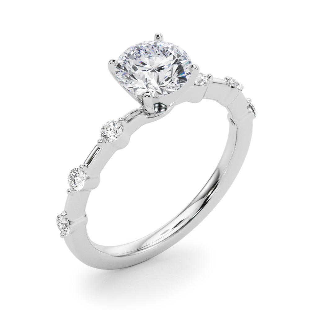 Round Single Row Lab Grown Diamond Engagement Ring - VS1 D/E/F | 14K & 18K Gold | 14K Rose Gold | Round Lab Diamond | Picasso Gold & Diamond Chicago