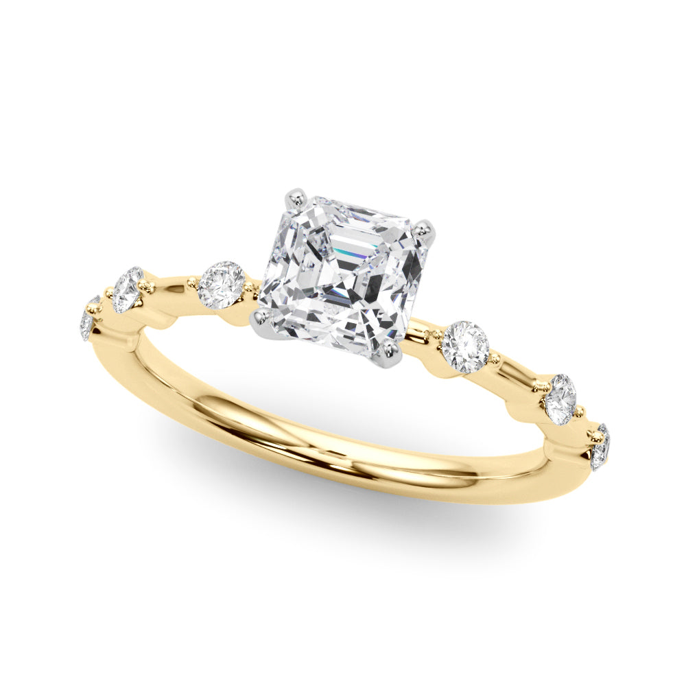 Round Single Row Lab Grown Diamond Engagement Ring - VS1 D/E/F | 14K & 18K Gold | 14K Rose Gold | Round Lab Diamond | Picasso Gold & Diamond Chicago