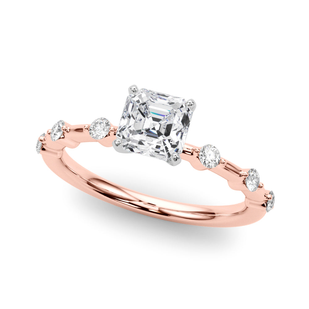 Round Single Row Lab Grown Diamond Engagement Ring - VS1 D/E/F | 14K & 18K Gold | 14K Rose Gold | Round Lab Diamond | Picasso Gold & Diamond Chicago