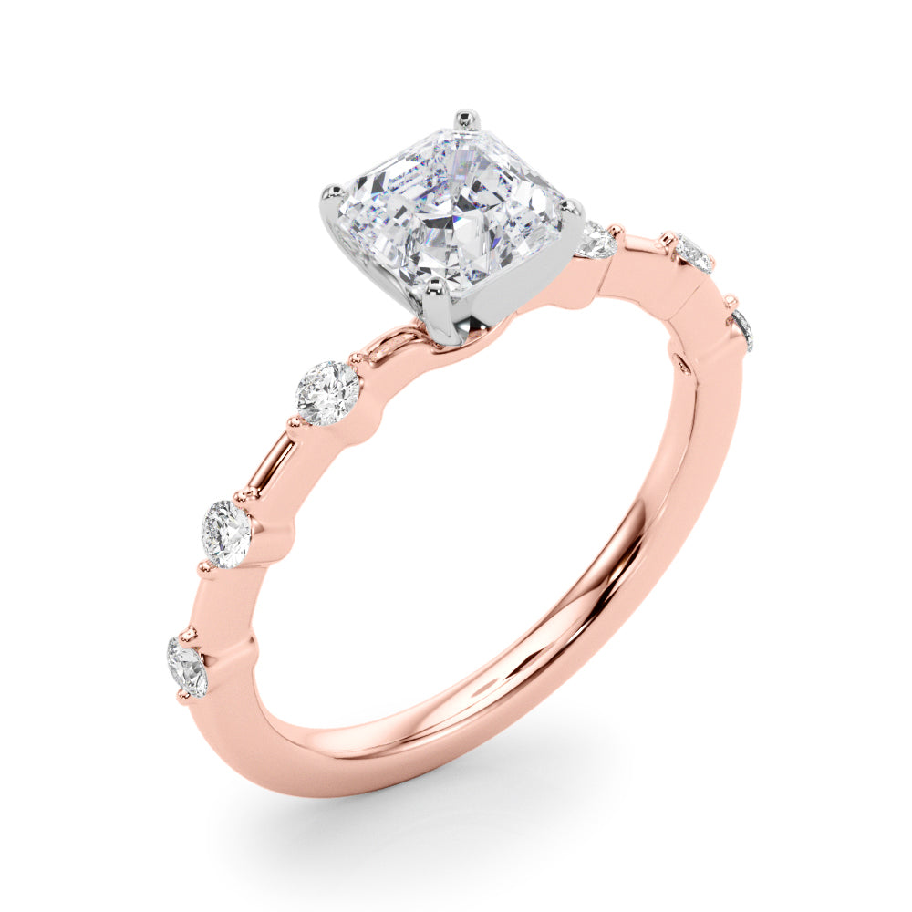 Round Single Row Lab Grown Diamond Engagement Ring - VS1 D/E/F | 14K & 18K Gold | 18K White Gold | Round Lab Diamond | Picasso Gold & Diamond Chicago
