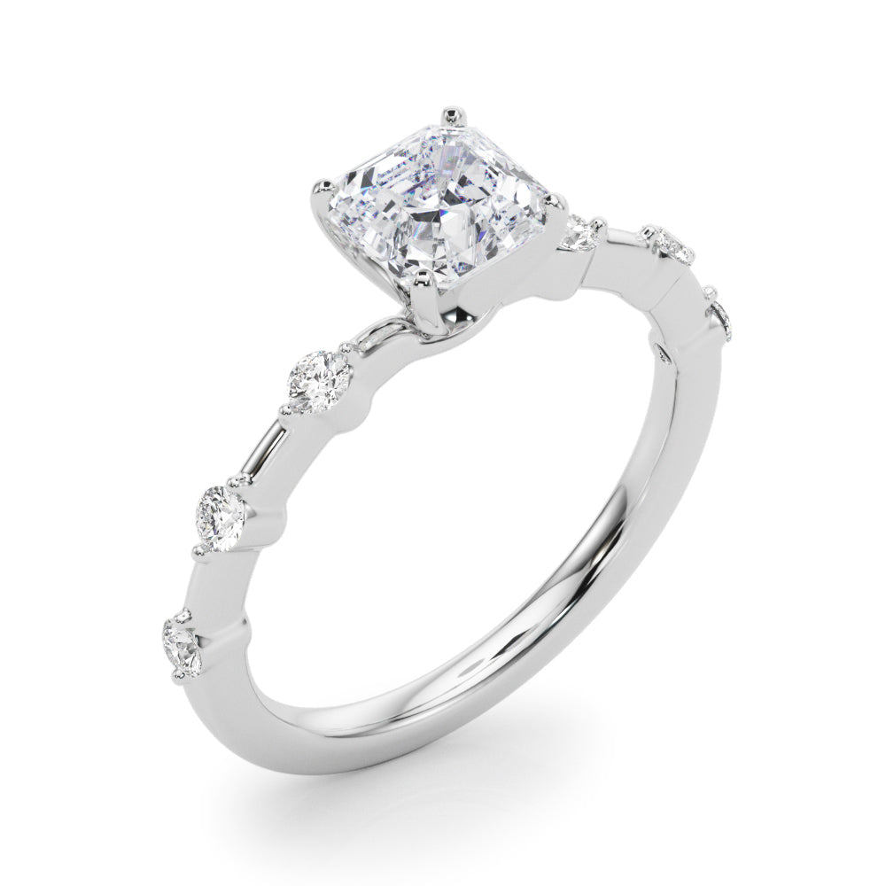 Round Single Row Lab Grown Diamond Engagement Ring - VS1 D/E/F | 14K & 18K Gold | 18K Yellow Gold | Round Lab Diamond | Picasso Gold & Diamond Chicago