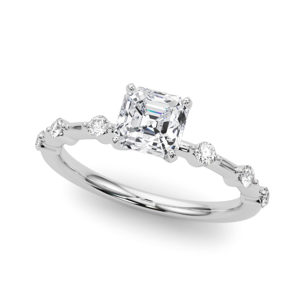 Round Single Row Lab Grown Diamond Engagement Ring - VS1 D/E/F | 14K & 18K Gold | 18K Yellow Gold | Round Lab Diamond | Picasso Gold & Diamond Chicago