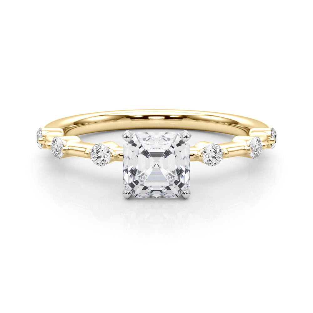 Round Single Row Lab Grown Diamond Engagement Ring - VS1 D/E/F | 14K & 18K Gold | 18K Rose Gold | Round Lab Diamond | Picasso Gold & Diamond Chicago