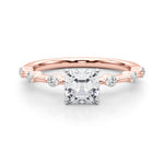 Round Single Row Lab Grown Diamond Engagement Ring - VS1 D/E/F | 14K & 18K Gold | 18K Rose Gold | Round Lab Diamond | Picasso Gold & Diamond Chicago