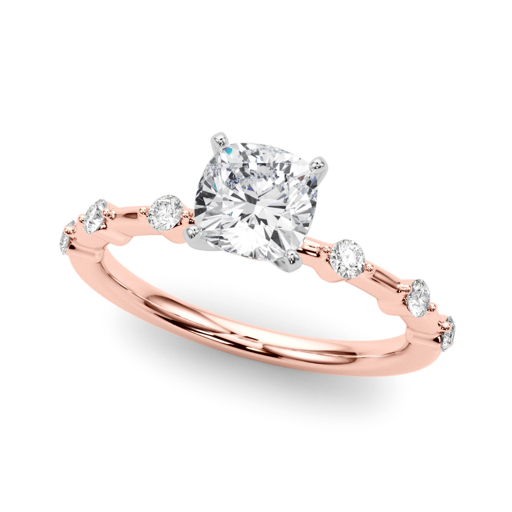 Round Single Row Lab Grown Diamond Engagement Ring - VS1 D/E/F | 14K & 18K Gold | Lab Grown Diamond Engagement Ring | Picasso Gold & Diamond | Chicago