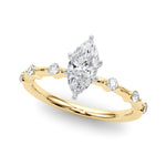 Round Single Row Lab Grown Diamond Engagement Ring - VS1 D/E/F | 14K & 18K Gold | Lab Grown Diamond Engagement Ring | Picasso Gold & Diamond | Chicago