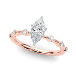 Round Single Row Lab Grown Diamond Engagement Ring - VS1 D/E/F | 14K & 18K Gold | Lab Grown Diamond Engagement Ring | Picasso Gold & Diamond | Chicago