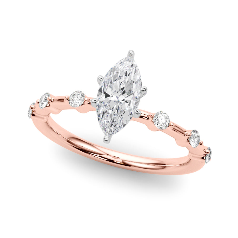 Round Single Row Lab Grown Diamond Engagement Ring - VS1 D/E/F | 14K & 18K Gold | Lab Grown Diamond Engagement Ring | Picasso Gold & Diamond | Chicago