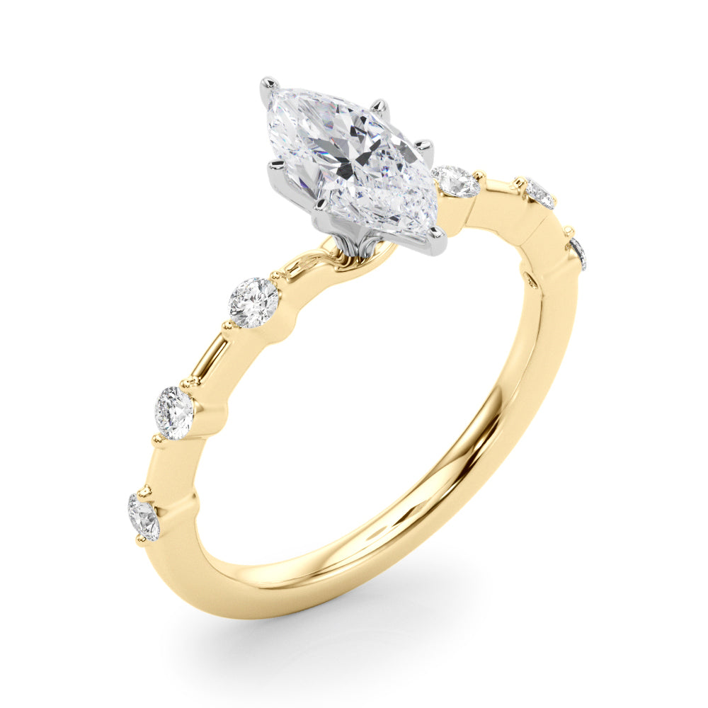 Round Single Row Lab Grown Diamond Engagement Ring - VS1 D/E/F | 14K & 18K Gold | Lab Grown Diamond Engagement Ring | Picasso Gold & Diamond | Chicago
