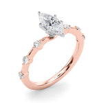 Round Single Row Lab Grown Diamond Engagement Ring - VS1 D/E/F | 14K & 18K Gold | Lab Grown Diamond Engagement Ring | Picasso Gold & Diamond | Chicago