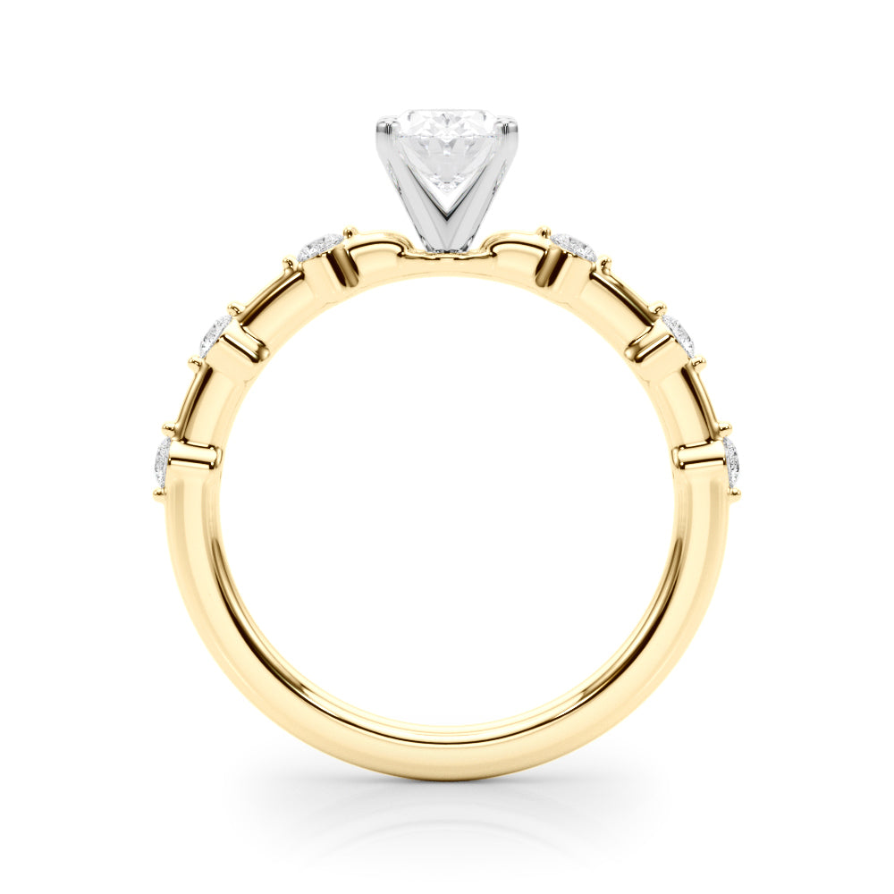 Round Single Row Lab Grown Diamond Engagement Ring - VS1 D/E/F | 14K & 18K Gold | 14K White Gold | Round Lab Diamond | Picasso Gold & Diamond Chicago