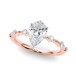 Round Single Row Lab Grown Diamond Engagement Ring - VS1 D/E/F | 14K & 18K Gold | 18K Rose Gold | Round Lab Diamond | Picasso Gold & Diamond Chicago