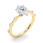 Round Single Row Lab Grown Diamond Engagement Ring - VS1 D/E/F | 14K & 18K Gold | 18K Rose Gold | Round Lab Diamond | Picasso Gold & Diamond Chicago