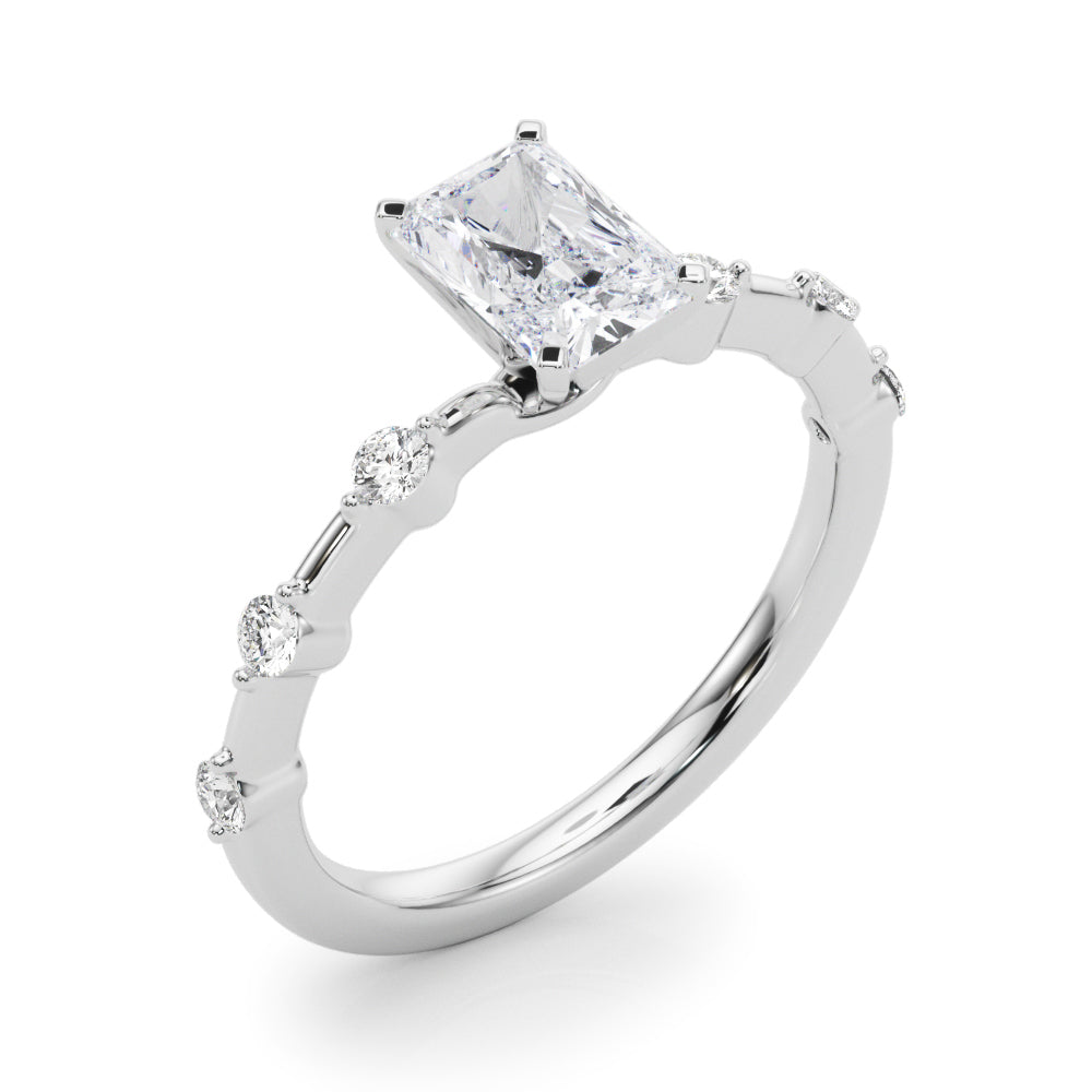 Round Single Row Lab Grown Diamond Engagement Ring - VS1 D/E/F | 14K & 18K Gold | 18K Yellow Gold | Round Lab Diamond | Picasso Gold & Diamond Chicago