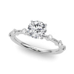 Round Single Row Lab Grown Diamond Engagement Ring - VS1 D/E/F | 14K & 18K Gold | Lab Grown Diamond Engagement Ring | Picasso Gold & Diamond | Chicago
