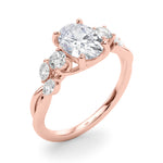 Oval Nature Inspired Lab Grown Diamond Engagement Ring - VS1 D/E/F | 14K & 18K Gold | 14K Yellow Gold | Oval Lab Diamond | Picasso Gold & Diamond Chicago