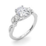 2 ct Oval Lab Grown Diamond Engagement Ring Setting in 14K White Gold