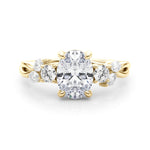 Oval Nature Inspired Lab Grown Diamond Engagement Ring - VS1 D/E/F | 14K & 18K Gold | 14K Yellow Gold | Oval Lab Diamond | Picasso Gold & Diamond Chicago