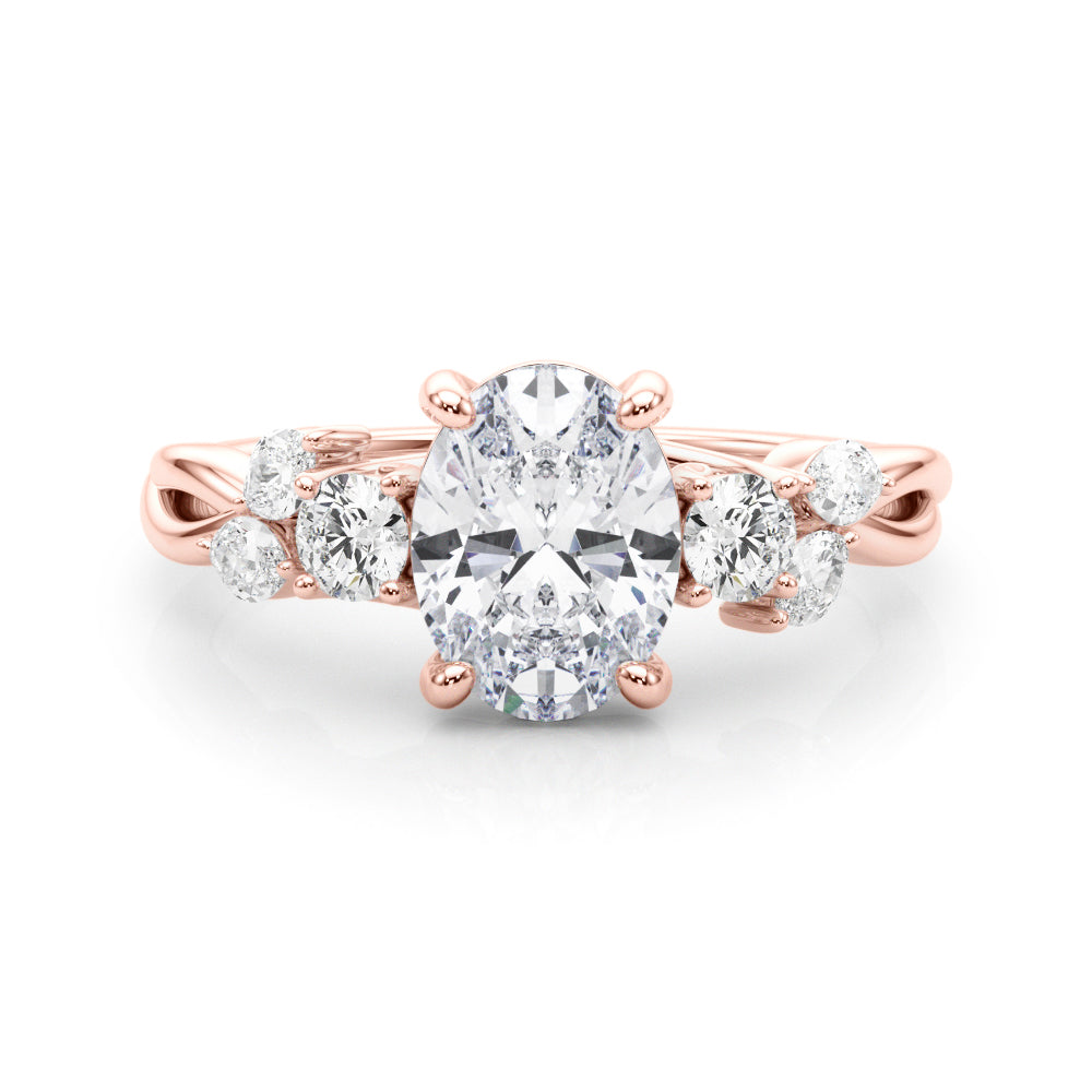 Oval Nature Inspired Lab Grown Diamond Engagement Ring - VS1 D/E/F | 14K & 18K Gold | 14K Yellow Gold | Oval Lab Diamond | Picasso Gold & Diamond Chicago
