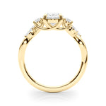 2 ct Oval Lab Grown Diamond Engagement Ring Setting in 14K Yellow Gold