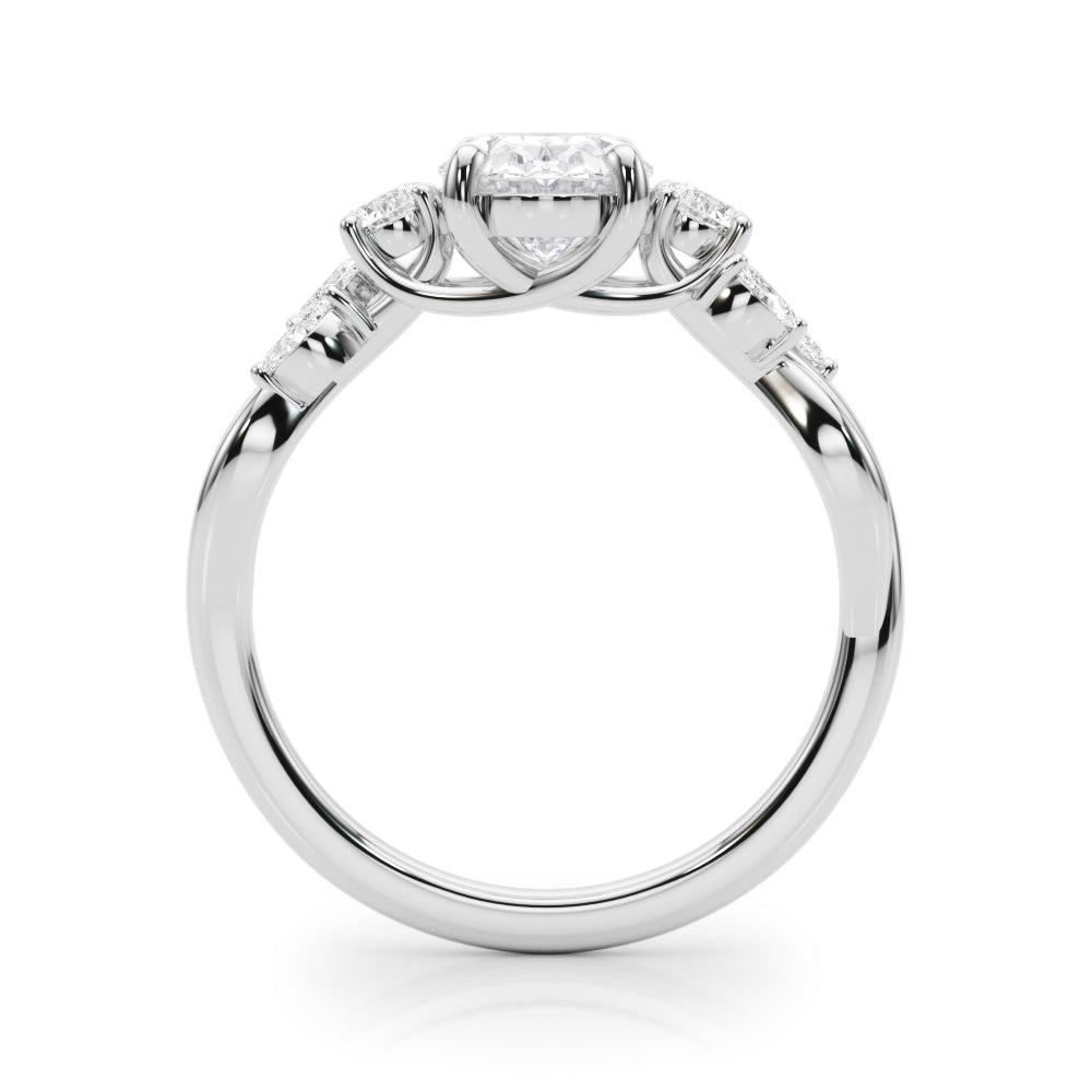 2 ct Oval Lab Grown Diamond Engagement Ring Setting in 14K White Gold