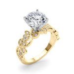 Round Nature Inspired Lab Grown Diamond Engagement Ring - VS1 D/E/F | 14K & 18K Gold | 14K Yellow Gold | Round Lab Diamond | Picasso Gold & Diamond Chicago