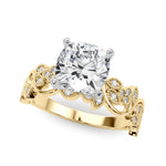 Round Nature Inspired Lab Grown Diamond Engagement Ring - VS1 D/E/F | 14K & 18K Gold | 18K White Gold | Round Lab Diamond | Picasso Gold & Diamond Chicago