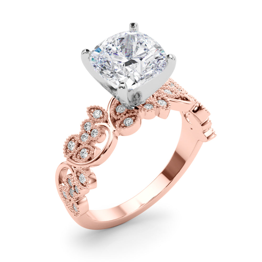 Round Nature Inspired Lab Grown Diamond Engagement Ring - VS1 D/E/F | 14K & 18K Gold | 18K Yellow Gold | Round Lab Diamond | Picasso Gold & Diamond Chicago