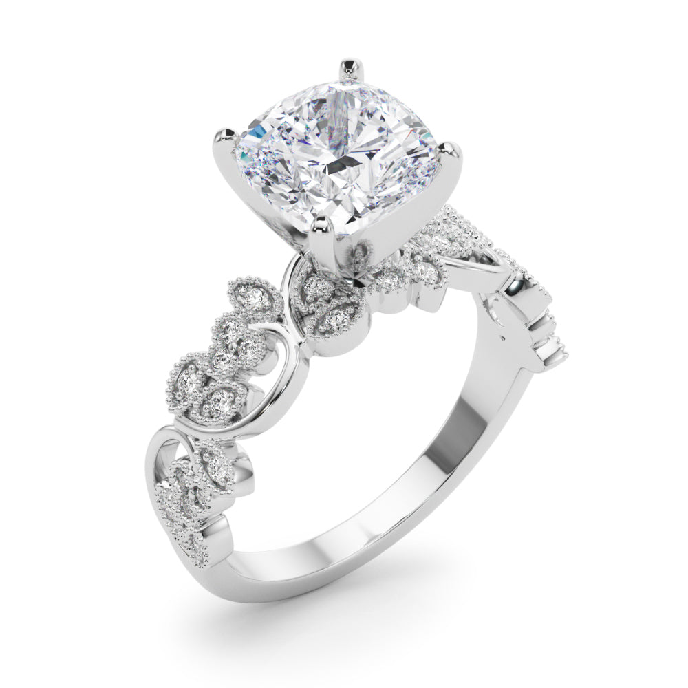 Round Nature Inspired Lab Grown Diamond Engagement Ring - VS1 D/E/F | 14K & 18K Gold | 18K Rose Gold | Round Lab Diamond | Picasso Gold & Diamond Chicago