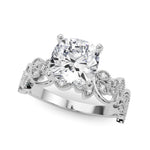 Round Nature Inspired Lab Grown Diamond Engagement Ring - VS1 D/E/F | 14K & 18K Gold | 18K Rose Gold | Round Lab Diamond | Picasso Gold & Diamond Chicago