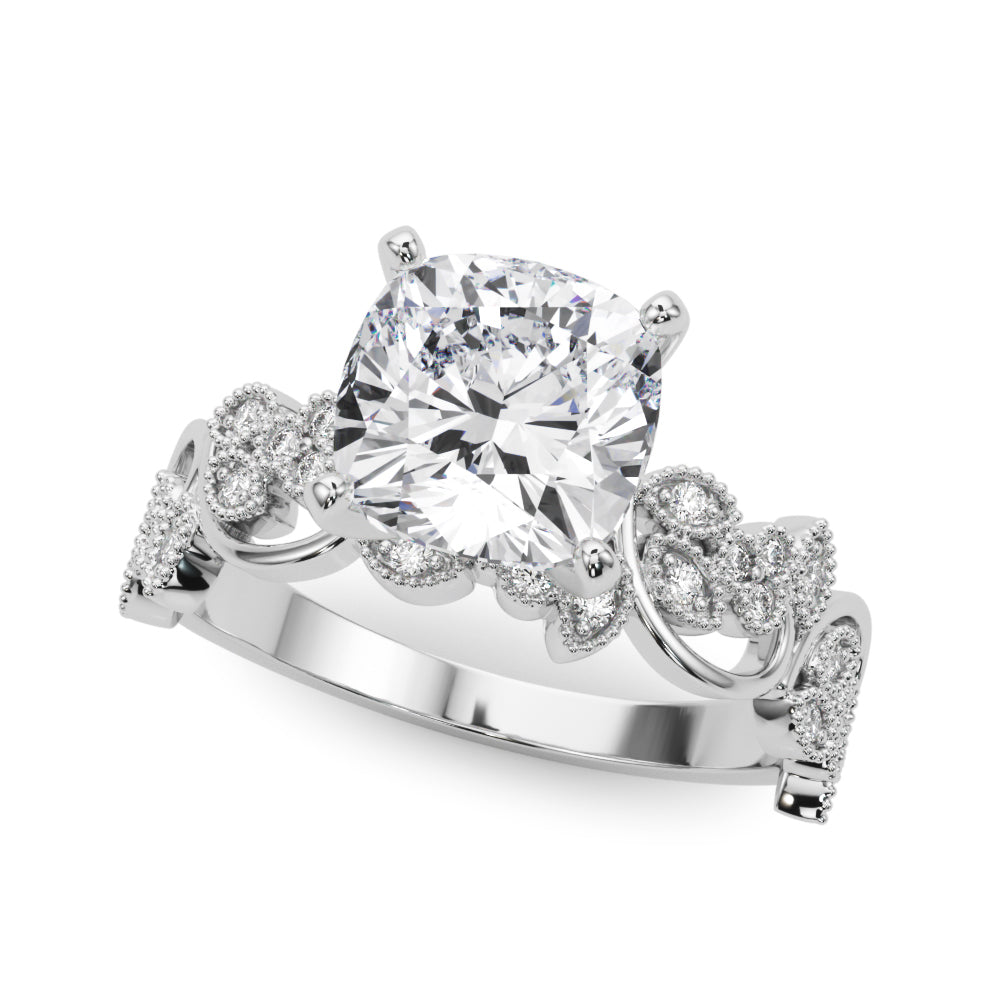Round Nature Inspired Lab Grown Diamond Engagement Ring - VS1 D/E/F | 14K & 18K Gold | 18K Rose Gold | Round Lab Diamond | Picasso Gold & Diamond Chicago