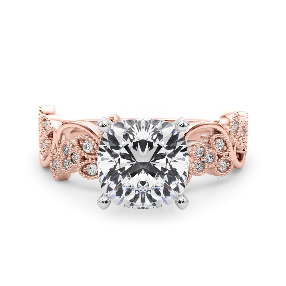 Round Nature Inspired Lab Grown Diamond Engagement Ring - VS1 D/E/F | 14K & 18K Gold | Platinum | Round Lab Diamond | Picasso Gold & Diamond Chicago