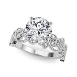 Round Nature Inspired Lab Grown Diamond Engagement Ring - VS1 D/E/F | 14K & 18K Gold | 14K White Gold | Round Lab Diamond | Picasso Gold & Diamond Chicago