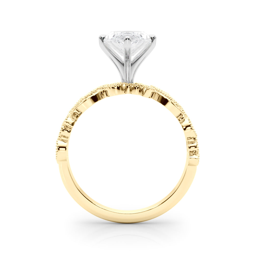 Round Nature Inspired Lab Grown Diamond Engagement Ring - VS1 D/E/F | 14K & 18K Gold | 18K White Gold | Round Lab Diamond | Picasso Gold & Diamond Chicago