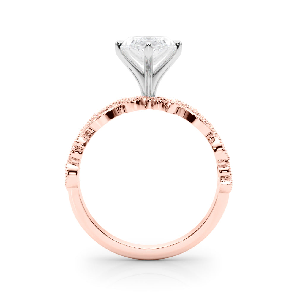 Round Nature Inspired Lab Grown Diamond Engagement Ring - VS1 D/E/F | 14K & 18K Gold | Platinum | Round Lab Diamond | Picasso Gold & Diamond Chicago