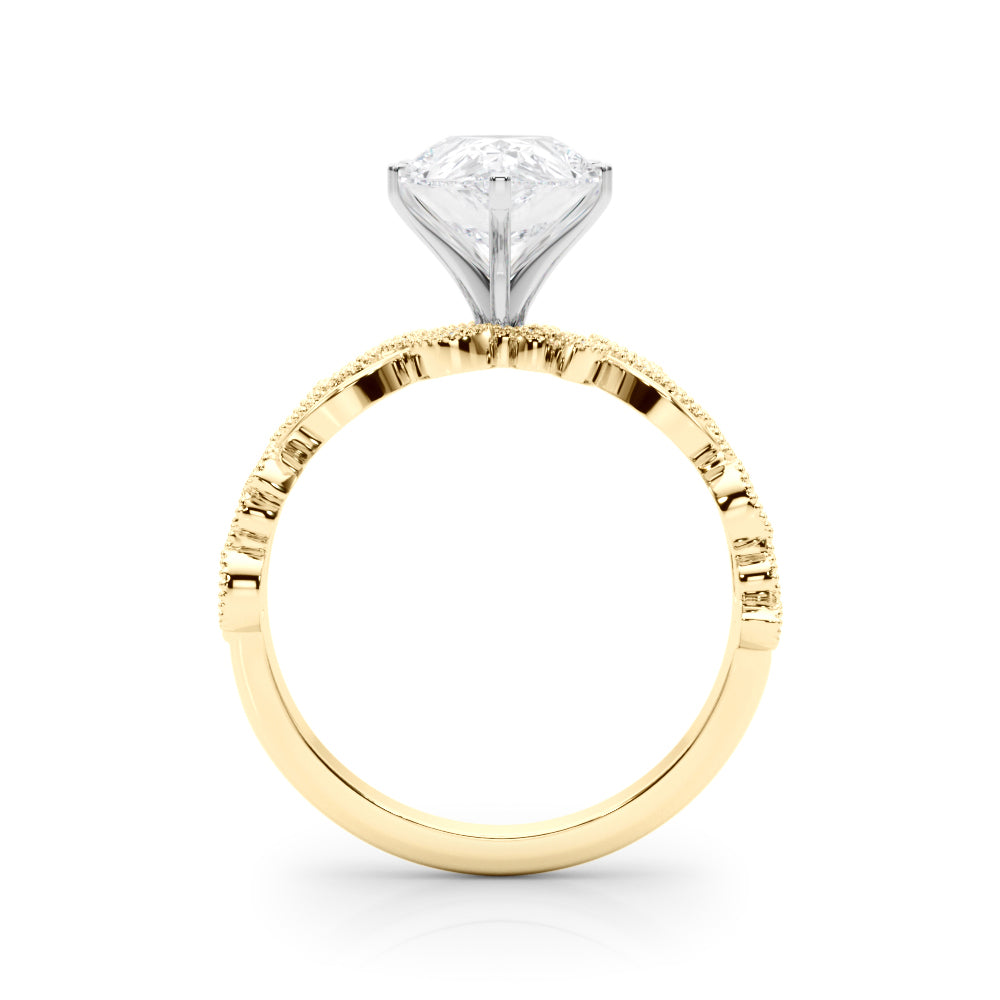 Round Nature Inspired Lab Grown Diamond Engagement Ring - VS1 D/E/F | 14K & 18K Gold | 18K Yellow Gold | Round Lab Diamond | Picasso Gold & Diamond Chicago
