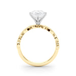 Round Nature Inspired Lab Grown Diamond Engagement Ring - VS1 D/E/F | 14K & 18K Gold | 18K Yellow Gold | Round Lab Diamond | Picasso Gold & Diamond Chicago