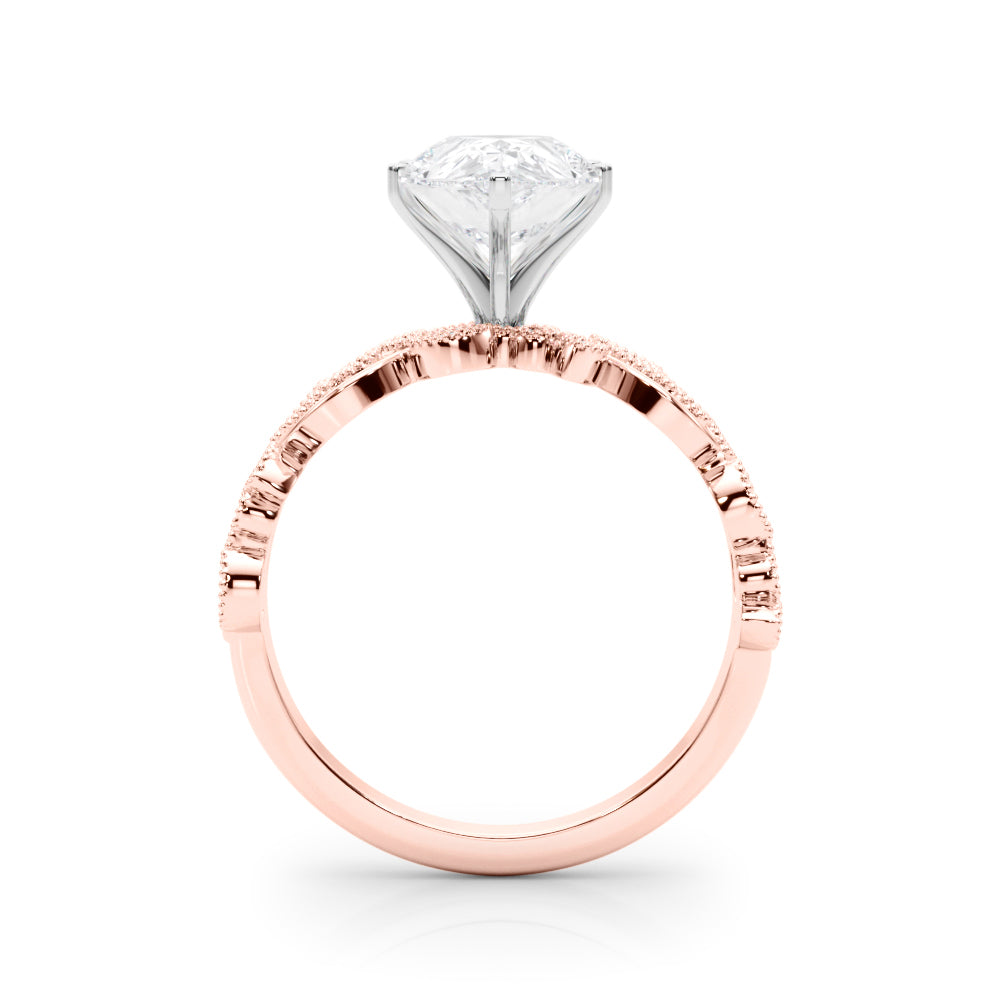Round Nature Inspired Lab Grown Diamond Engagement Ring - VS1 D/E/F | 14K & 18K Gold | 18K Rose Gold | Round Lab Diamond | Picasso Gold & Diamond Chicago