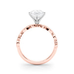 Round Nature Inspired Lab Grown Diamond Engagement Ring - VS1 D/E/F | 14K & 18K Gold | 18K Rose Gold | Round Lab Diamond | Picasso Gold & Diamond Chicago