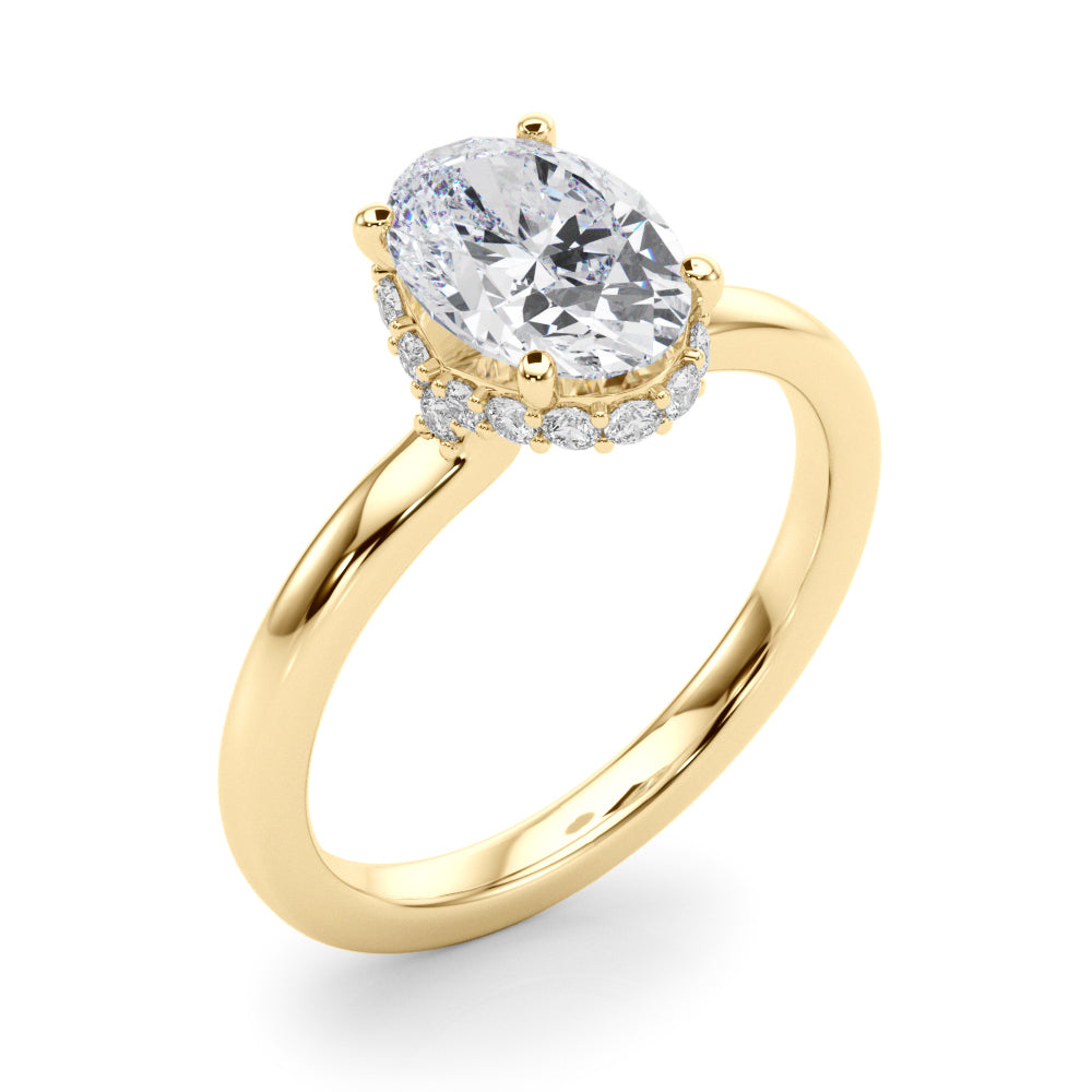 Oval Hidden Halo Lab Grown Diamond Engagement Ring - VS1 D/E/F | 14K & 18K Gold | 14K White Gold | Oval Lab Diamond | Picasso Gold & Diamond Chicago