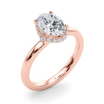 Oval Hidden Halo Lab Grown Diamond Engagement Ring - VS1 D/E/F | 14K & 18K Gold | 14K Yellow Gold | Oval Lab Diamond | Picasso Gold & Diamond Chicago