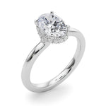 Oval Hidden Halo Lab Grown Diamond Engagement Ring - VS1 D/E/F | 14K & 18K Gold | 14K Yellow Gold | Oval Lab Diamond | Picasso Gold & Diamond Chicago