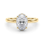 Oval Hidden Halo Lab Grown Diamond Engagement Ring - VS1 D/E/F | 14K & 18K Gold | 14K Yellow Gold | Oval Lab Diamond | Picasso Gold & Diamond Chicago
